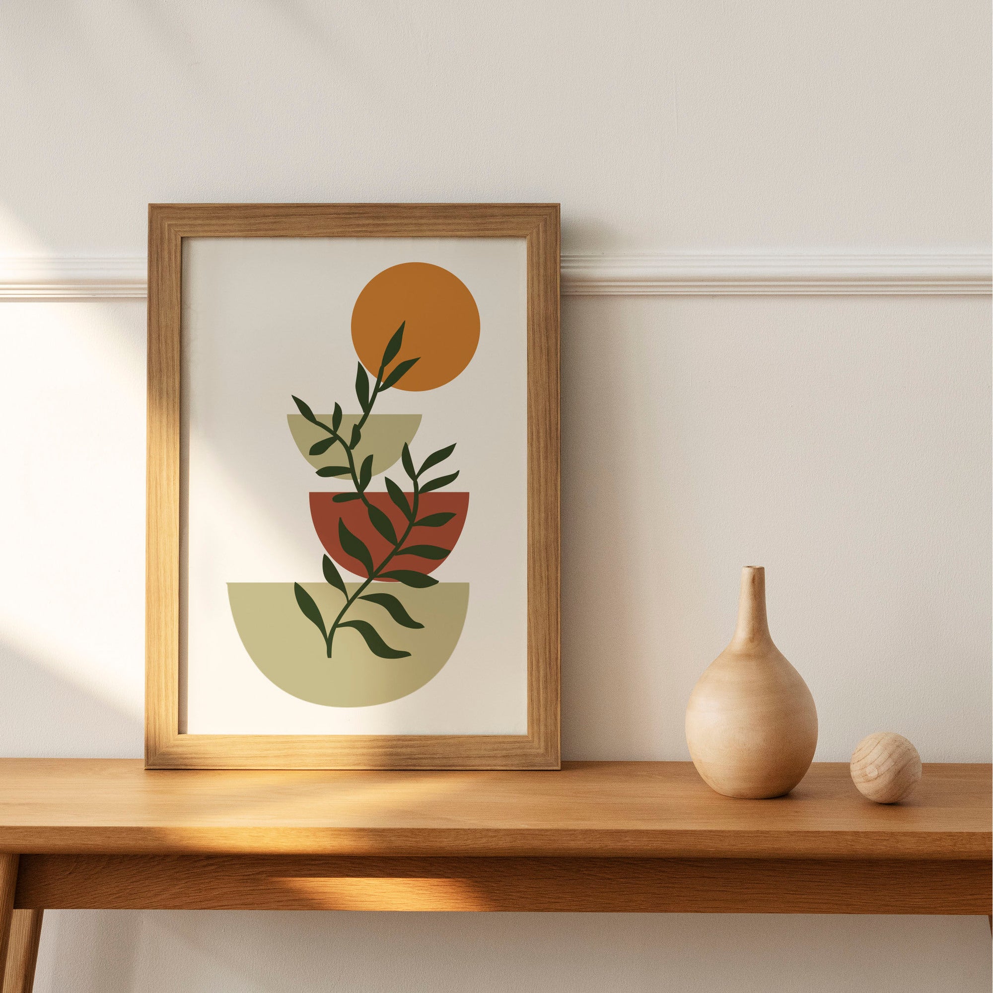 Abstract Plants And Pots | Canvas Digital Art | Wall Art